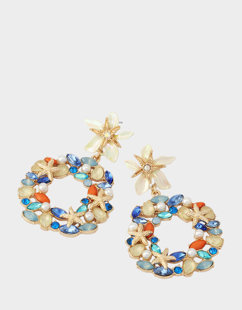 STARFISH DROP KNOCKER EARRINGS BLUE - Image 3