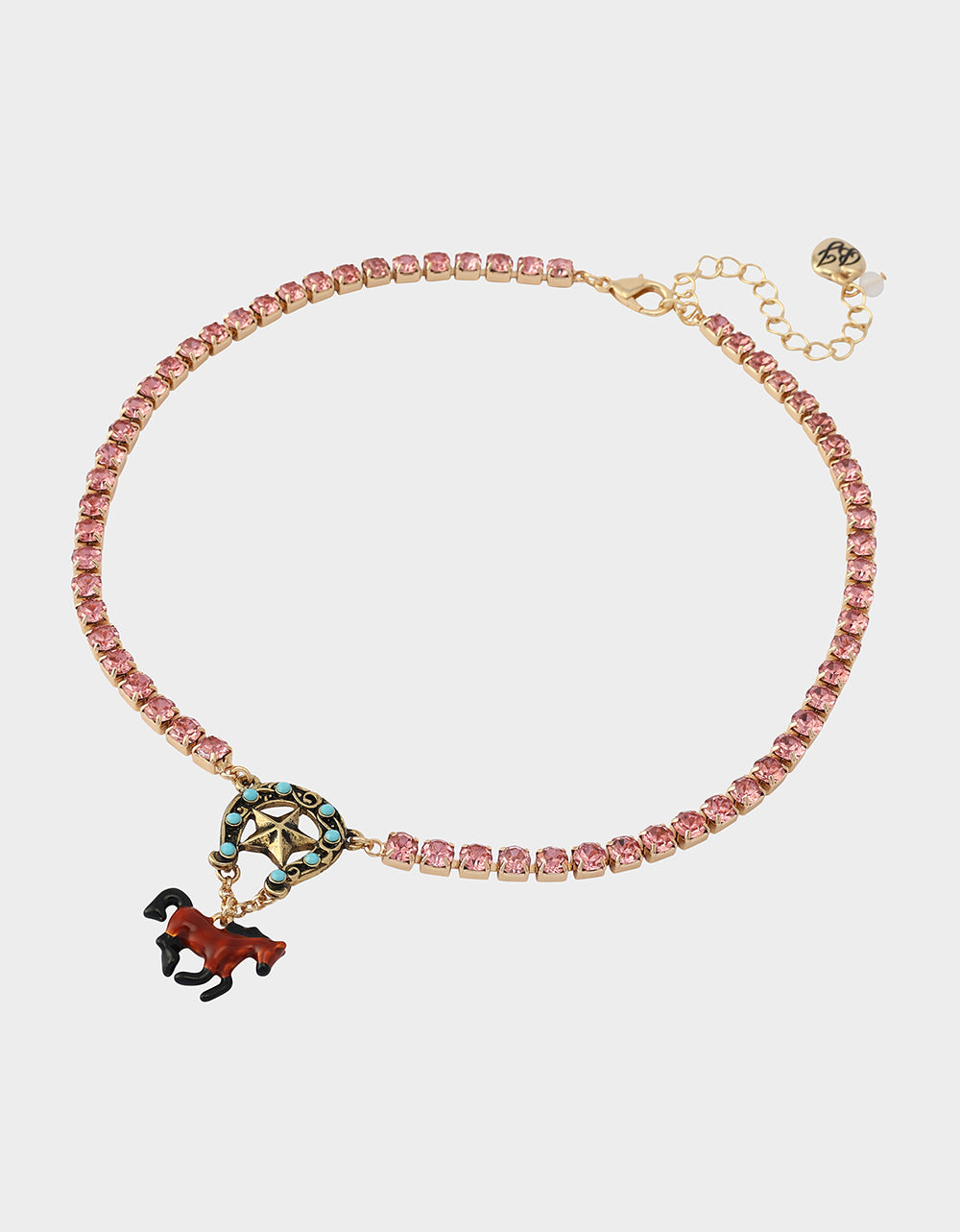 HORSE SHORT PENDANT NECKLACE BROWN - Image 2