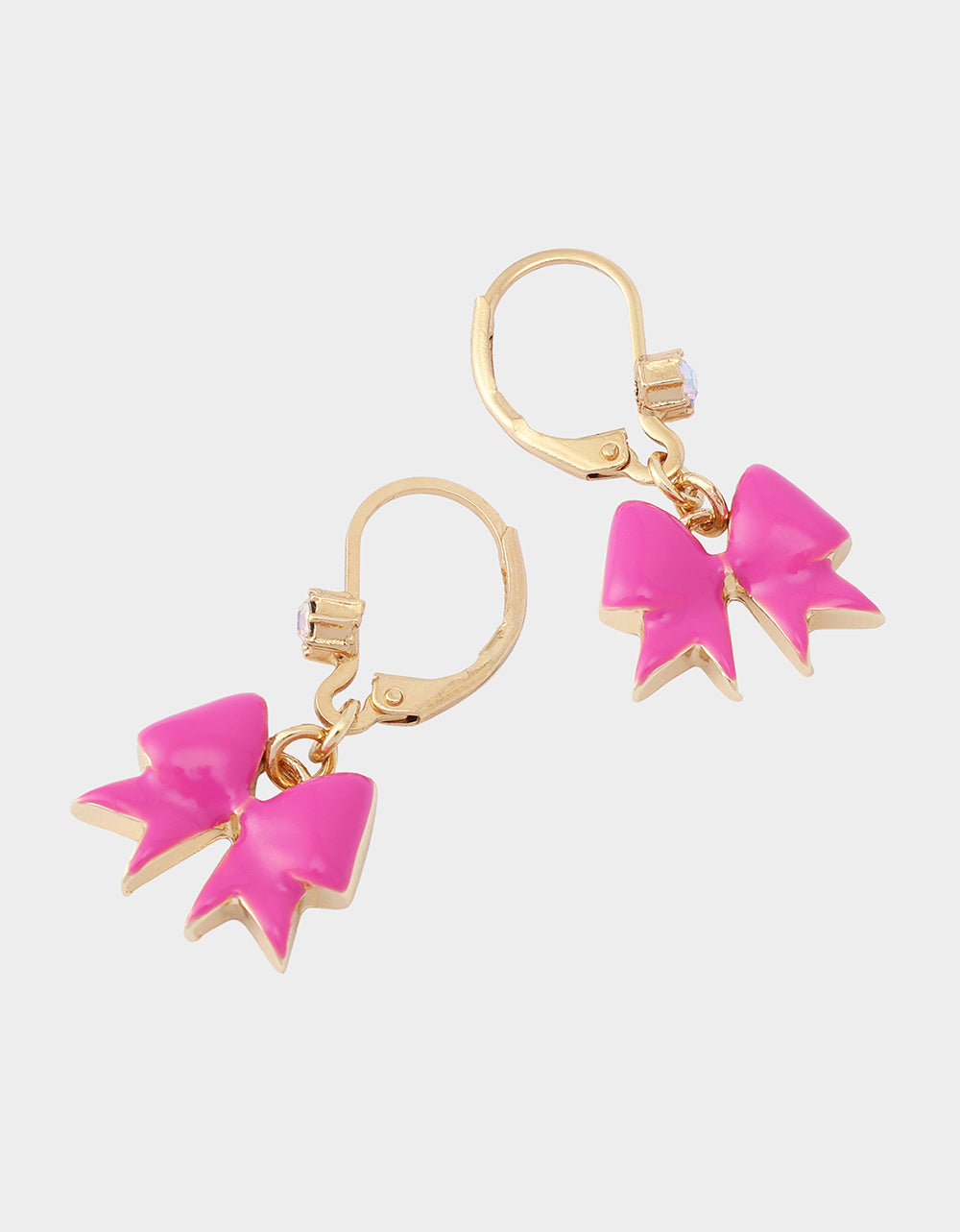 CHEER BOW LEVERBACK EARRING PINK - Image 2