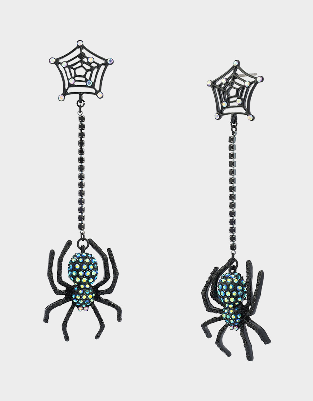 SPIDER WEB LINEAR EARRING GREEN