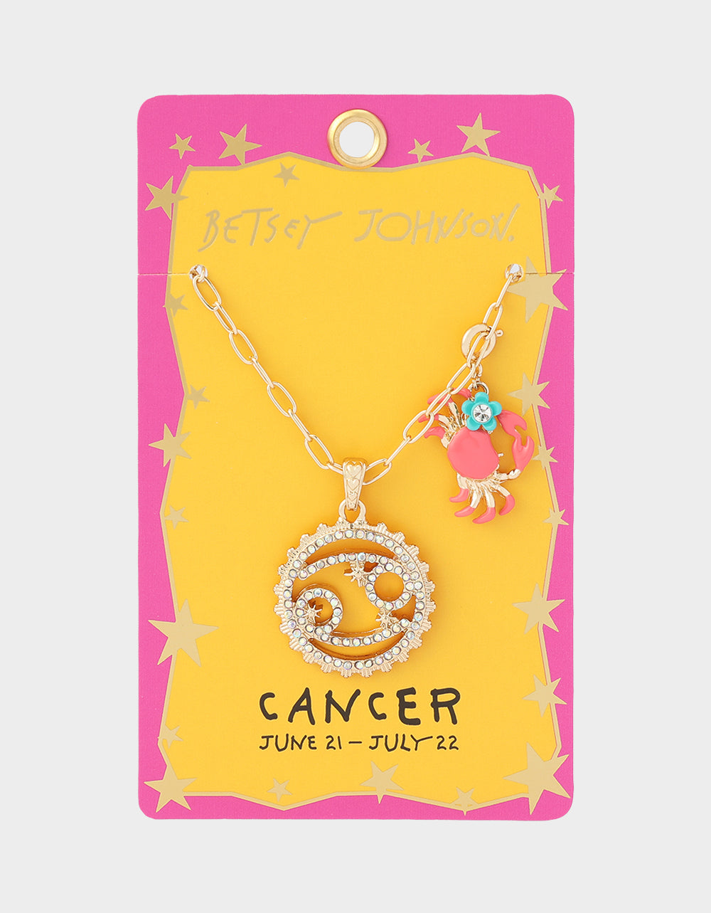 CANCER CHARM PENDANT CORAL