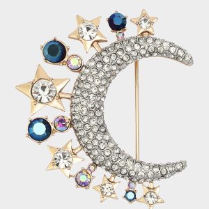 MOON STAR BROOCH CRYSTAL