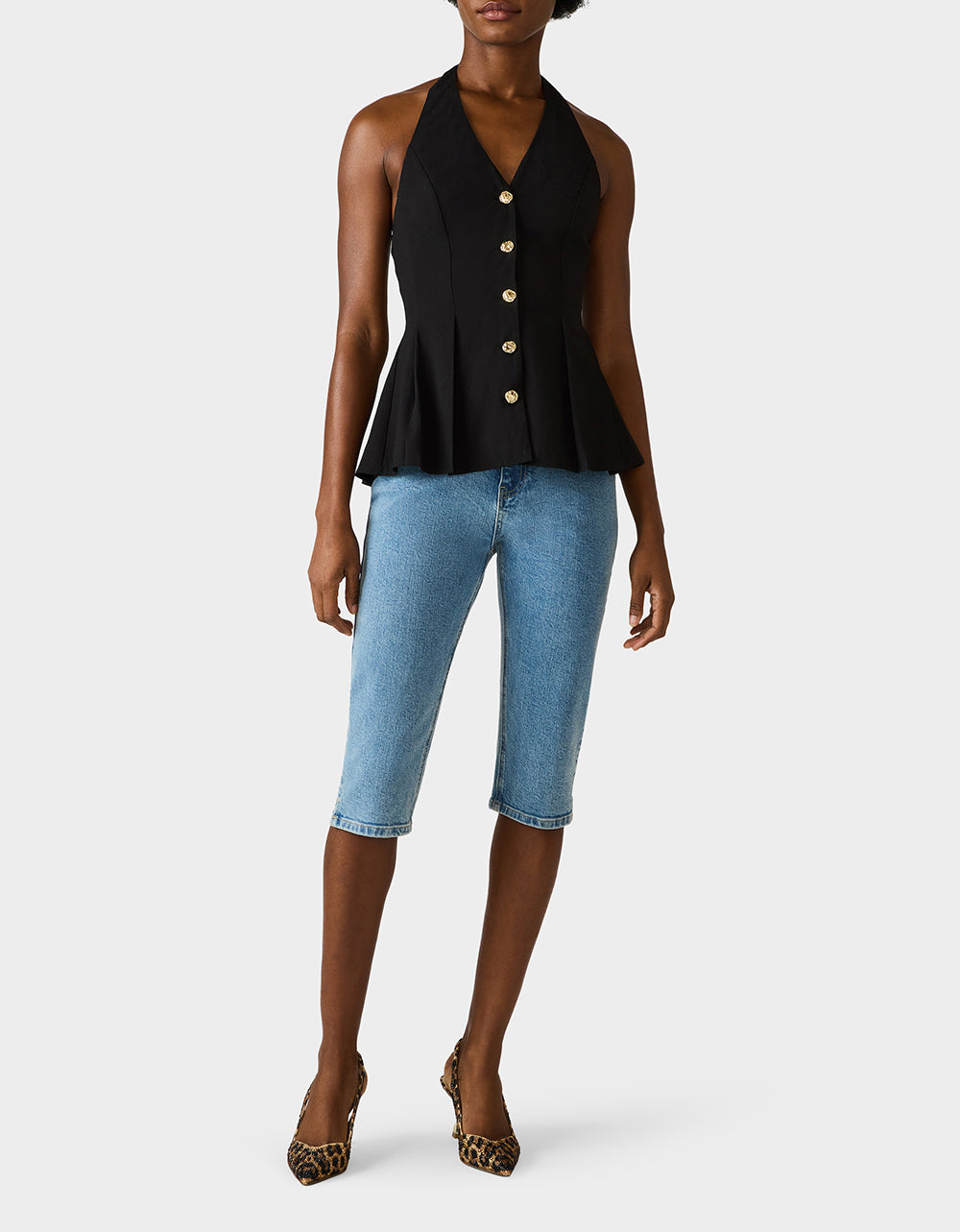 BUTTERCUP BUTTON TOP BLACK - Image 3