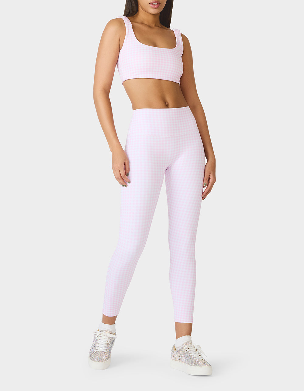 GINGHAM PRINT BRA TOP PINK MULTI - Image 4