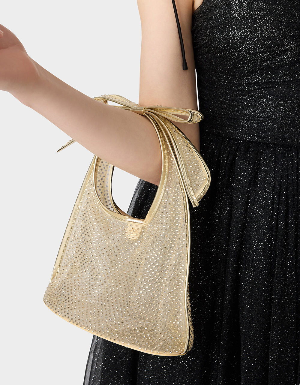 BOW MINI MESH TOTE PEARL - Image 6